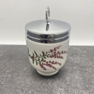 Vintage Royal Worcester Dunrobin KING Size Egg Coddler Purple Flowers